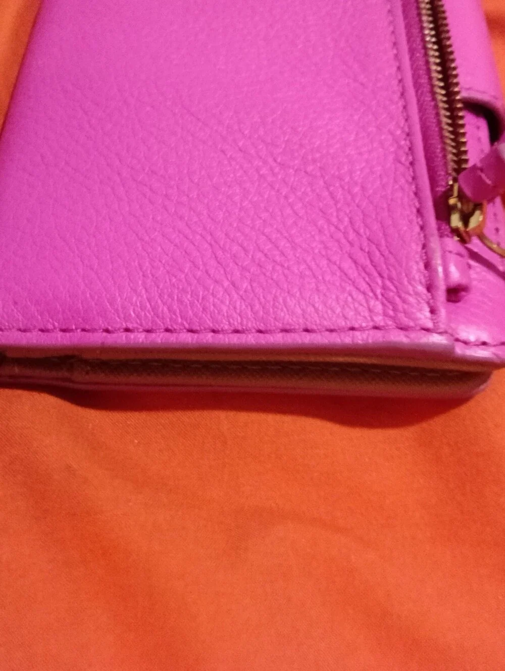 Fossil Emma RFID Bright Pink Leather Clutch Wallet Wristlet
